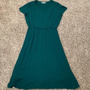 Wayf midi green waist defining dress